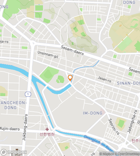 Mapa pěší prohlídky scavenger hunt pro Gwangju Scavenger Hunt