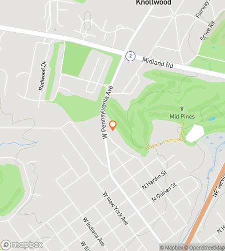 Map of scavenger hunt walking tour for Southern Pines Horse-Country Caper