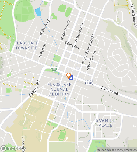 Mapa pěšího lovu pokladů pro Flagstaff Frenzy: Clues in the Pines