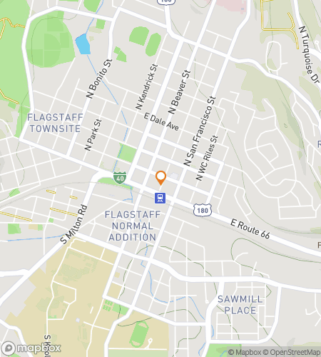 Map of scavenger hunt walking tour for Flagstaff Ghost Hunt