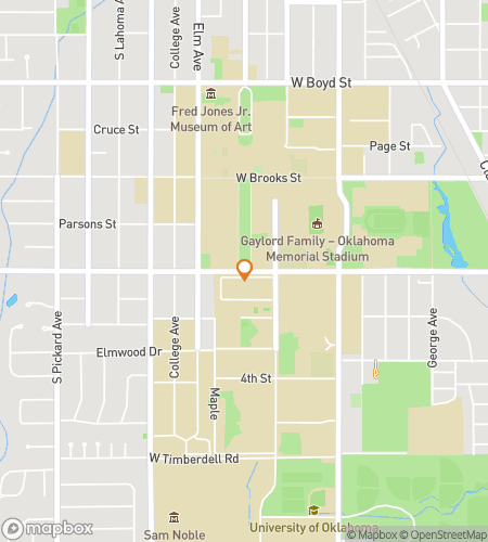 Kartta aarteenmetsästyskierrokselle The Crimson Quest: OU’s Historic Journey