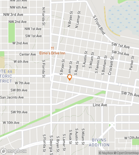 Map of scavenger hunt walking tour for Amarillo Bar Crawl