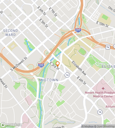 Mappa del tour a piedi di caccia al tesoro per la caccia al tesoro di Thompson Park nel Greenway di Elizabeth a Charlotte