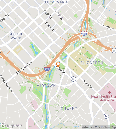 Map of scavenger hunt walking tour for Thompson Park Scavenger Hunt in Charlotte’s Elizabeth Greenway