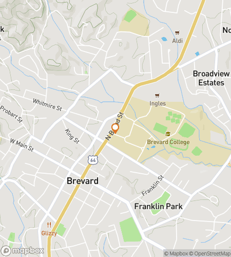 Map of scavenger hunt walking tour for Brevard‘s Squirrelly Scavenger Sprint