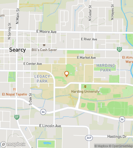 Map of scavenger hunt walking tour for Searcy Soiree Scavenger Sprint