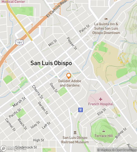 Map of scavenger hunt walking tour for San Luis Obispo Scavenger Hunt