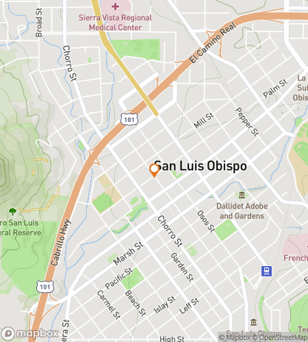 Map of scavenger hunt walking tour for San Luis Obispo Ghost Hunt Tour