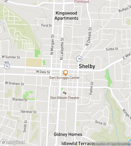 Map of scavenger hunt walking tour for Shelby‘s Spirited Scavenger Search