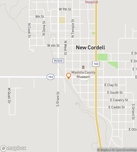 Map of scavenger hunt walking tour for Cordell‘s Downtown Dash & Discover Hunt