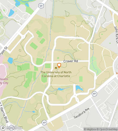 Map of scavenger hunt walking tour for University of North Carolina at Charlotte Hunt