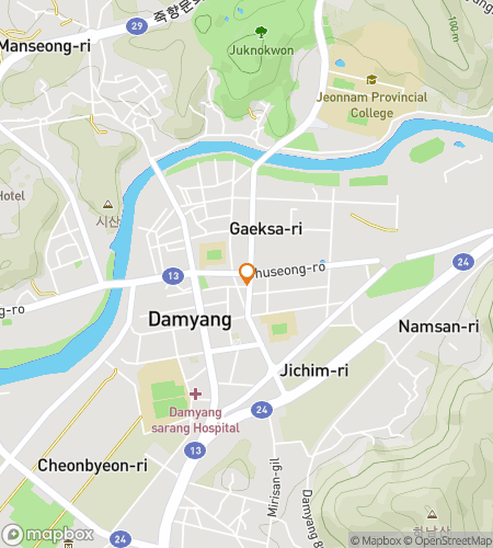 Map of scavenger hunt walking tour for Damyang Scavenger Hunt