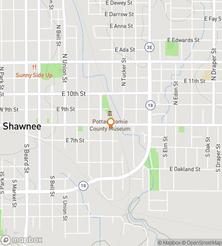 Map of scavenger hunt walking tour for Shawnee Showdown Scavenger Sprint