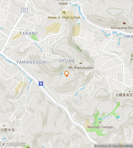 Karta över stadsvandring med skattjakt för Kamakura Skogsstigar & Heliga Platser