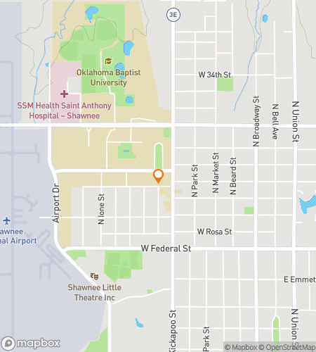 Map of scavenger hunt walking tour for Oklahoma Baptist University Hunt