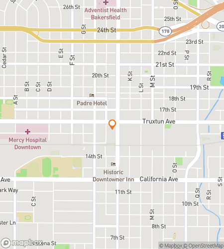 Downtown Bakersfield Hayalet Turu için scavenger hunt yürüyüş turu haritası