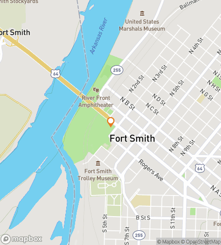 Map of scavenger hunt walking tour for Sidewalk Secrets of Fort Smith