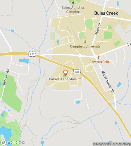 Map of scavenger hunt walking tour for Campbell University Hunt