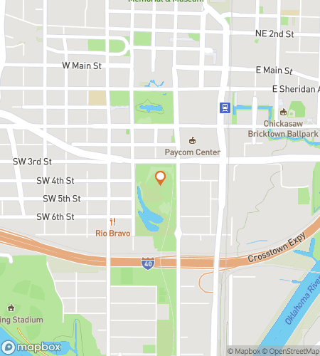 Map of scavenger hunt walking tour for The Skydance Scramble at Scissortail Park
