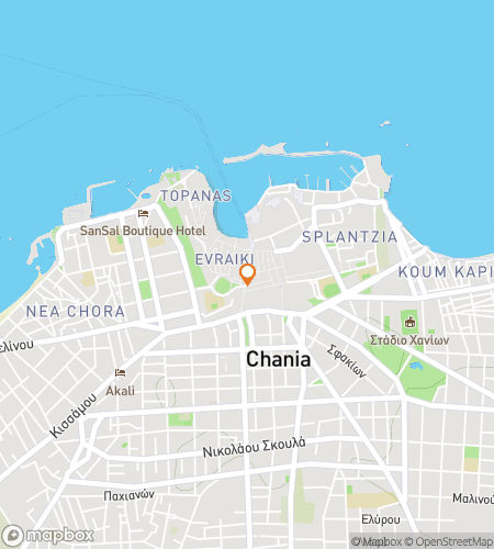 Map of scavenger hunt walking tour for Chania‘s Charming Chase