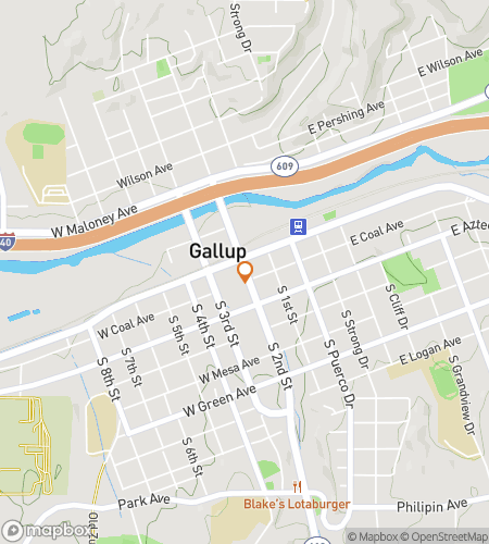 Map of scavenger hunt walking tour for Gallups Wild West Adventure Hunt