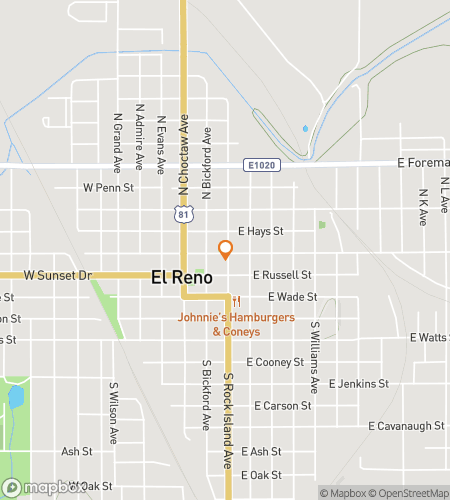 Map of scavenger hunt walking tour for  El Reno scavenger hunt