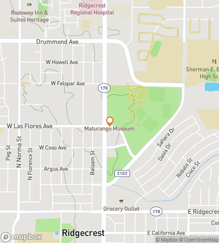 Map of scavenger hunt walking tour for Ridgecrest Road-Trip Oasis & Local Legends