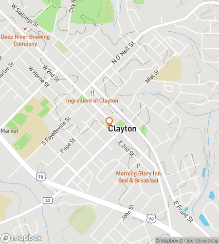 Map of scavenger hunt walking tour for Clay It Forward&colon; The Fired-Up Clayton Hunt