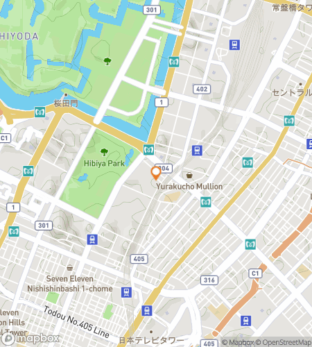 Map of scavenger hunt walking tour for Kaiju & Clock Towers of Ginza