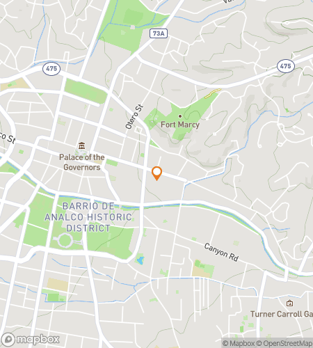 Map of scavenger hunt walking tour for Whispers in Adobe: A Santa Fe Ghost Hunt