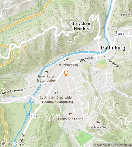 Map of scavenger hunt walking tour for Downtown By The Smokies