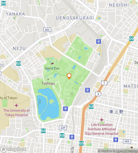 Map of scavenger hunt walking tour for Taito City Treasures & Toky-Oh Hunts