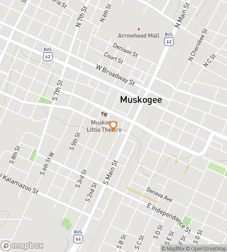 Map of scavenger hunt walking tour for Muskogee‘s Mystery Mosey