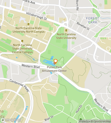 Map of scavenger hunt walking tour for All Aboard the Pullen Park Pursuit!