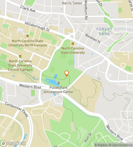 Map of scavenger hunt walking tour for All Aboard the Pullen Park Pursuit!