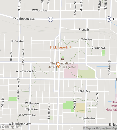 Map of scavenger hunt walking tour for Jonesboro Jamboree Jaunt