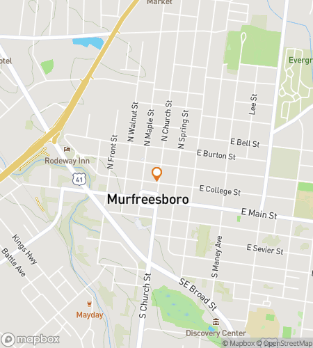 Map of scavenger hunt walking tour for The Restless Spirits of Rutherford County