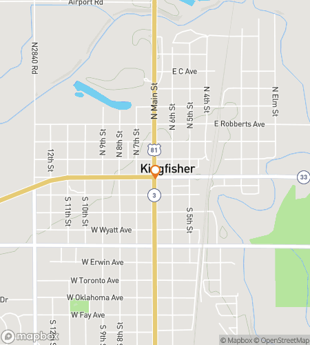 Map of scavenger hunt walking tour for  Kingfisher Scavenger Hunt