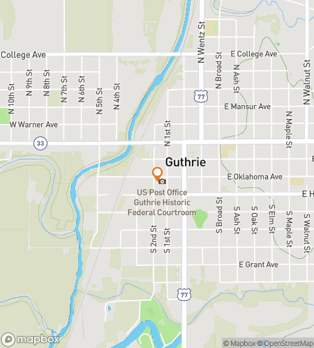 Map of scavenger hunt walking tour for Guthrie‘s Galloping Gumballs