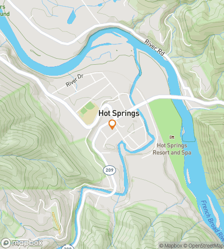 Map of scavenger hunt walking tour for Hot Springs Heated Hunt