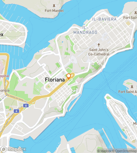 Floriana'nın Şehir Merkezi Funtastic Şenliği için hazine avı yürüyüş turu haritası