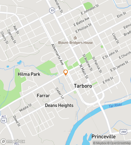 Map of scavenger hunt walking tour for Tarboro‘s Tantalizing Treasure Hunt