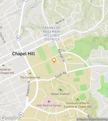 Map of scavenger hunt walking tour for Downtown Chapel Hill Ghost Tour