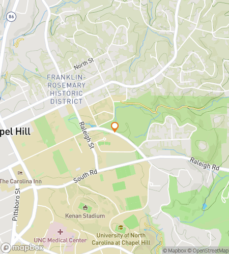 Map of scavenger hunt walking tour for University of North Carolina Hunt