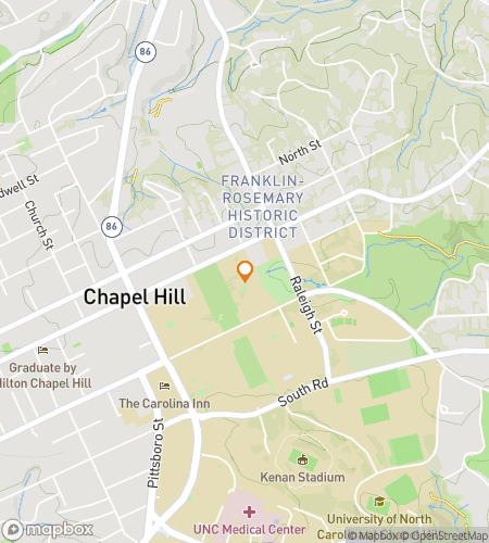 Map of scavenger hunt walking tour for Chapel Hill, Top of A History