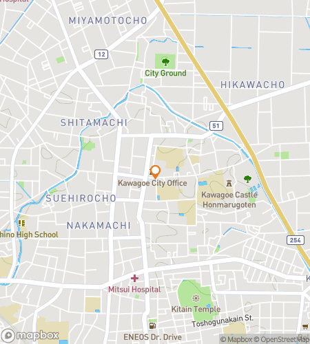 Map of scavenger hunt walking tour for Kawagoe: Where Time Walks Slowly