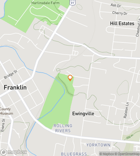 Mappa del tour a piedi con caccia al tesoro per Secoli di Storia nel Centro di Franklin