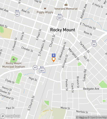 Map of scavenger hunt walking tour for Rocky Mount Scavenger Hunt