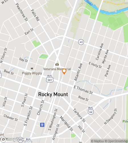 Map of scavenger hunt walking tour for Rocky Mount Rumble: The Ultimate Adventure