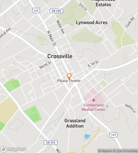 Map of scavenger hunt walking tour for Crossville Main Street Spotlight Sprint